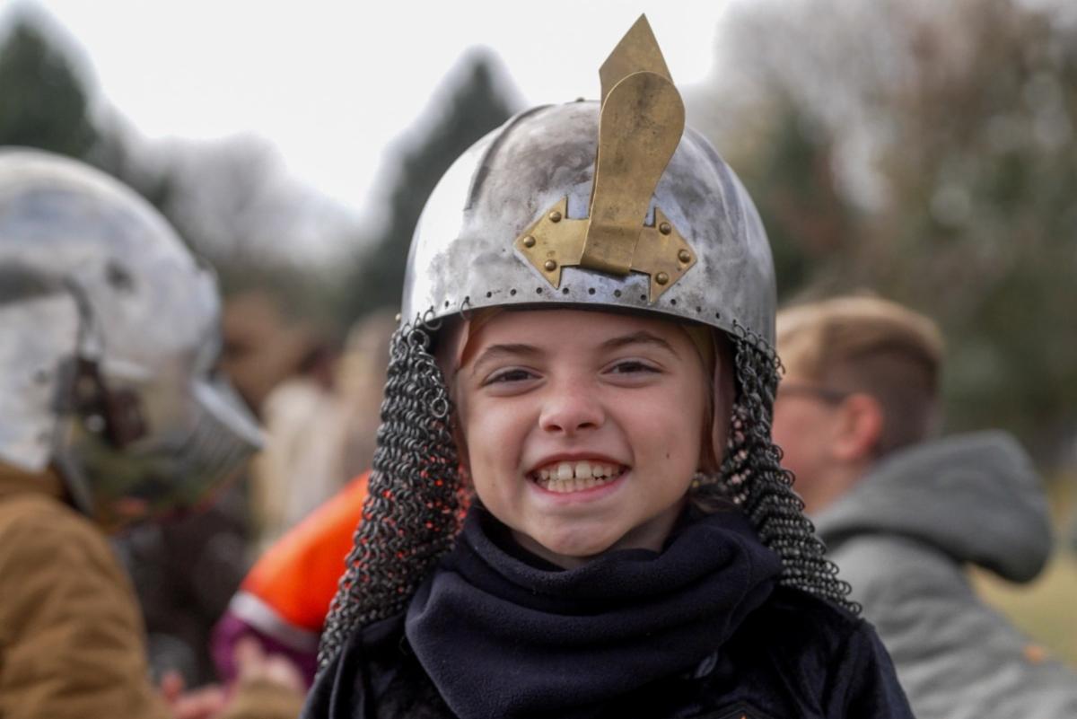 A Traut Elementary student dressed up for the medieval festival.