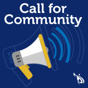 A megaphone representing "Call for Community."